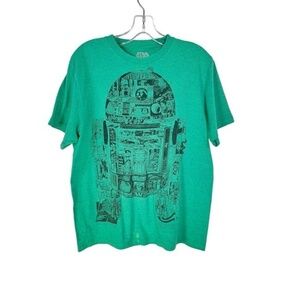 Star Wars R2-D2 Mens Large Green Graphic Droid T-shirt‎